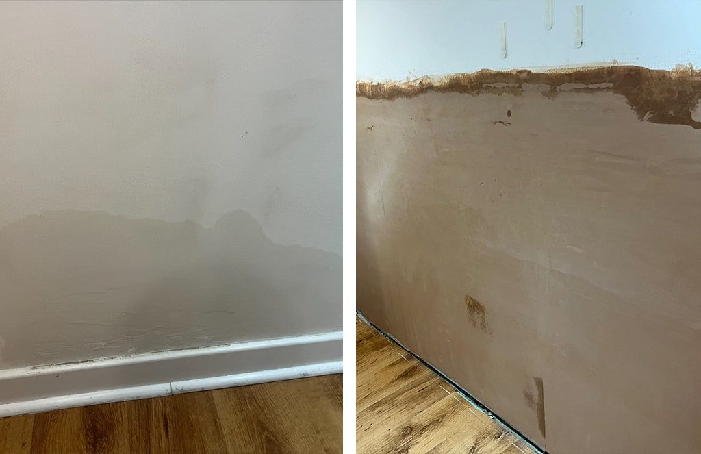 Damp proof course & new plasterwork in Peckham - Before & After