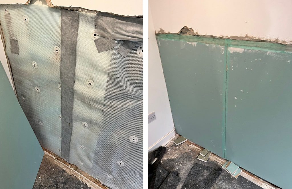 Damp proof course & new plasterwork in Peckham - During