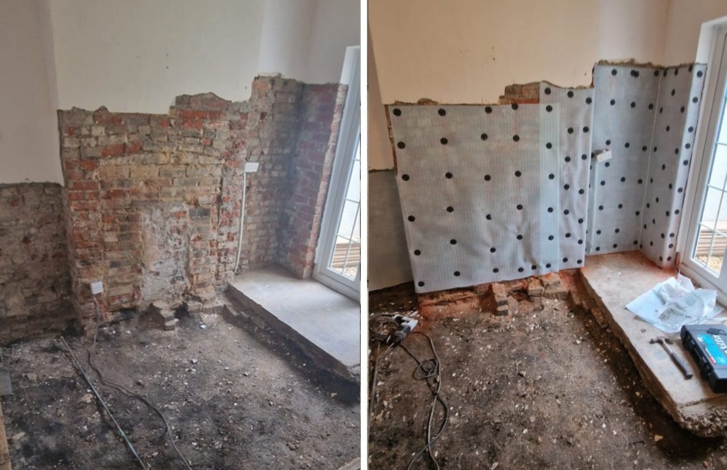 damp proof membrane on chimney breast