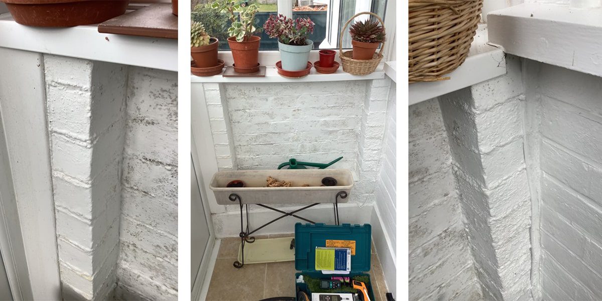 mould and damp on inside of wall caused by poor condensation and rising damp